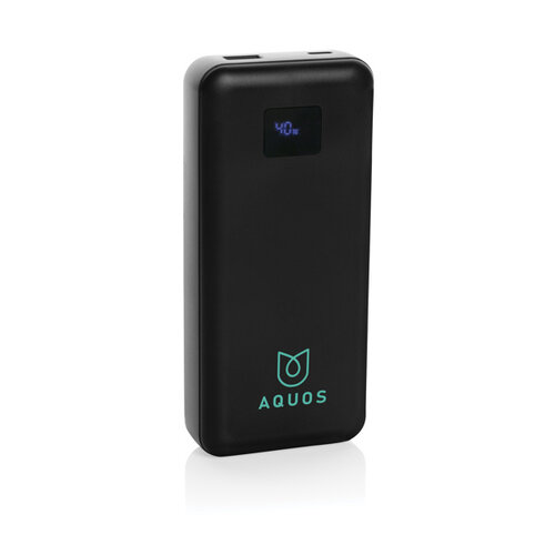DeBle Gridley 20.000 mAh 65W laptop powerbank van RCS-gerecycled ABS bedrukken