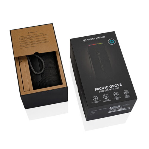 Urban Vitamin Pacific Grove 30W speaker IPX7 P331511 met logo bedrukken DeBle