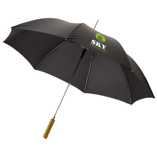 Lisa automatische paraplu 23 inch 10901702 met houten handvat en logo