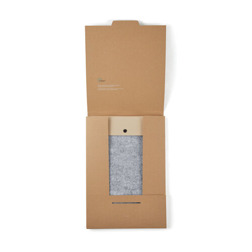 VINGA Albon GRS gerecyclede 15 inch vilten laptophoes bedrukt met bedrijfslogo