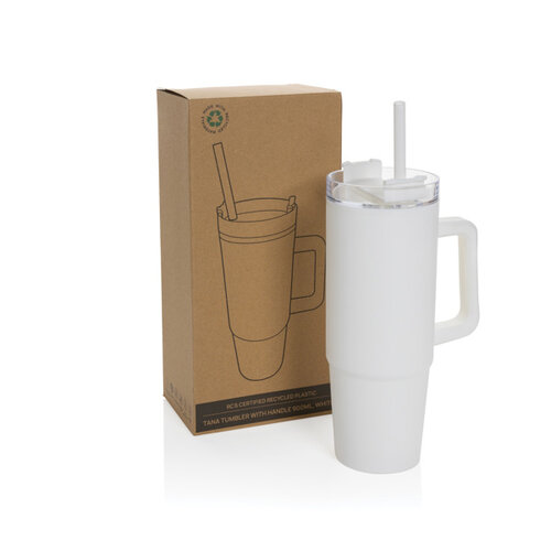 Tana RCS gerecyclede plastic tumbler met handvat 900 ml – P437.10 Tana RCS gerecyclede plastic tumbler met handvat 900 ml – P437.10
