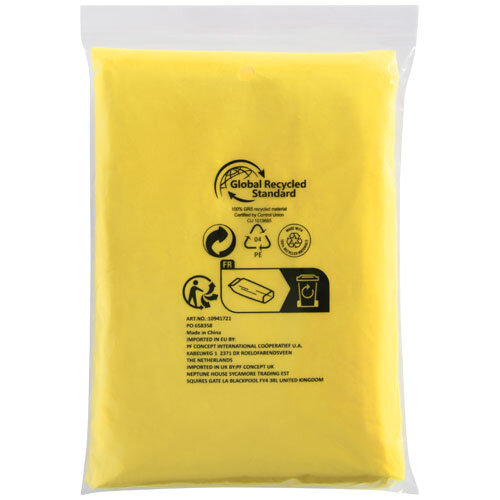 Mayan gerecyclede wegwerp regenponcho met opbergtasje 109417 Mayan gerecyclede wegwerp regenponcho met opbergtasje 109417