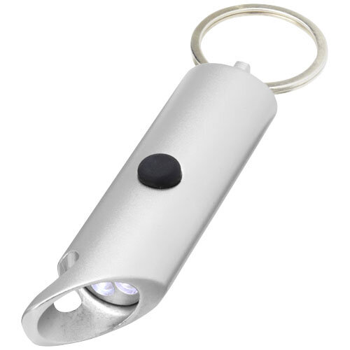 Flare led-lamp en flesopener van gerecycled aluminium met sleutelhanger - 104574