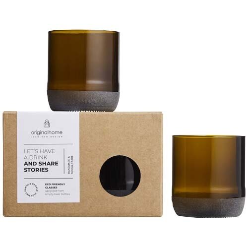 Originalhome glazen set van geüpcyclede bierflesjes 160 ml DeBle