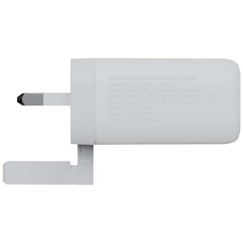 Xtorm XEC067G GaN² Ultra wandoplader 67 W met UK stekker