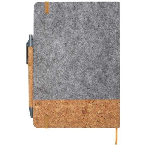 DéBlé Veronica A5 notitieboek van kurk en vilt 10791382 bedrukt met logo