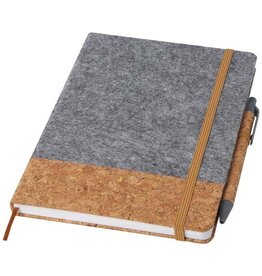 DéBlé Veronica A5 notitieboek van kurk en vilt 10791382 bedrukt met logo