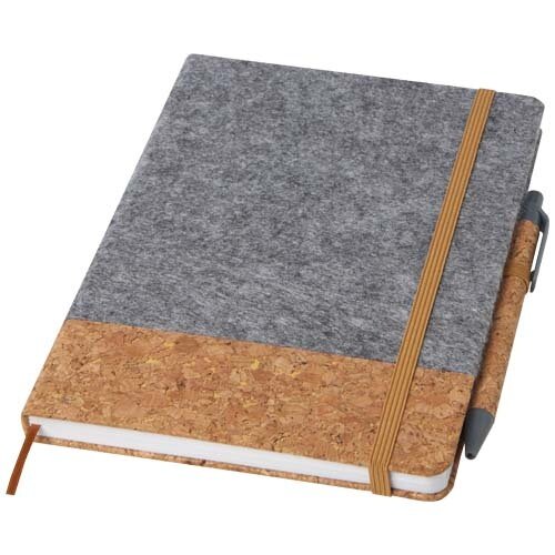 DéBlé Veronica A5 notitieboek van kurk en vilt 10791382 bedrukt met logo