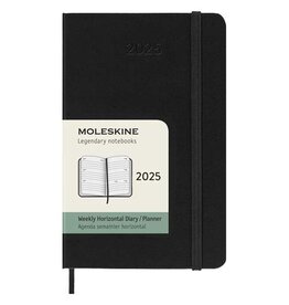 Moleskine horizontale week-agenda voor 12 maanden met harde kaft - pocket