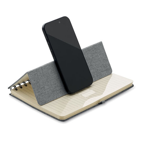 DeBle Strata A5 notitieboek MO2522 met telefoonhouder bedrukken met logo