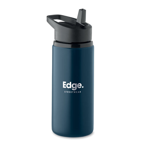 DeBle Spot drinkfles 500 ml MO2500 van gerecycled RVS met rietje en draaggreep bedrukt met logo