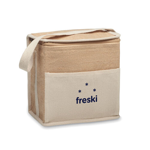 Lona jute en canvas koeltas 3 liter bedrukken met logo DeBle