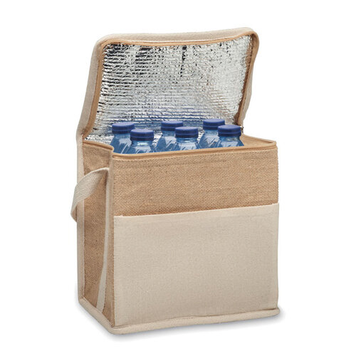 Lona jute en canvas koeltas 3 liter bedrukken met logo DeBle