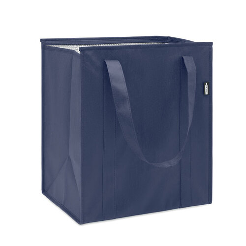 Wooler RPET koeltas MO2492 van RPET non-woven met 25 liter inhoud, aluminium isolatie, ritssluiting en bodemversteviging bedrukken met logo