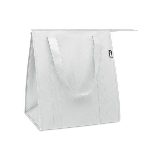 Wooler RPET koeltas MO2492 van RPET non-woven met 25 liter inhoud, aluminium isolatie, ritssluiting en bodemversteviging bedrukken met logo
