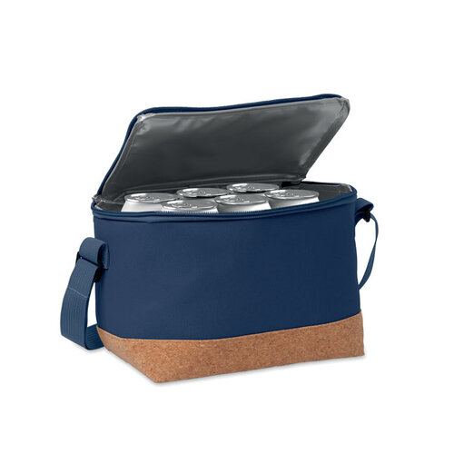 Koeler RPET koeltas MO2504 van 600D RPET polyester met kurken bodem, PEVA-isolatie en 5 liter inhoud bedrukken met logo