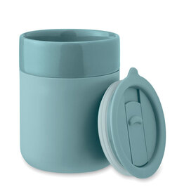 Mok 330 ml met siliconen grip Qeram met logo bedrukken DeBle