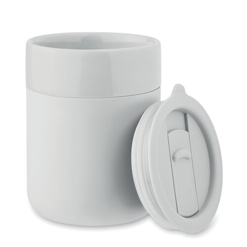 Mok 330 ml met siliconen grip Qeram met logo bedrukken DeBle