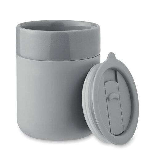 Mok 330 ml met siliconen grip Qeram met logo bedrukken DeBle