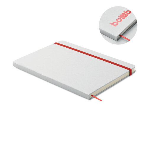DéBlé Route White notitieboek met kleur onthullende lasergravure MO2578 bedrukt met logo