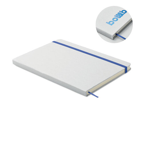 DéBlé Route White notitieboek met kleur onthullende lasergravure MO2578 bedrukt met logo