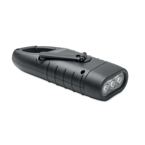 Zaklamp op zonne-energie met dynamo (MO2540) met logo