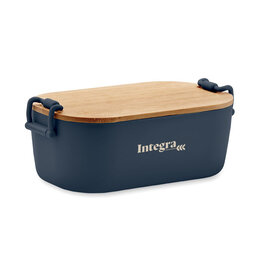 DéBlé Lekker PP lunchbox 700 ml MO2459 met bamboe deksel bedrukt met logo