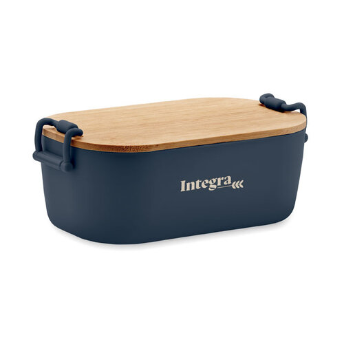 DéBlé Lekker PP lunchbox 700 ml MO2459 met bamboe deksel bedrukt met logo