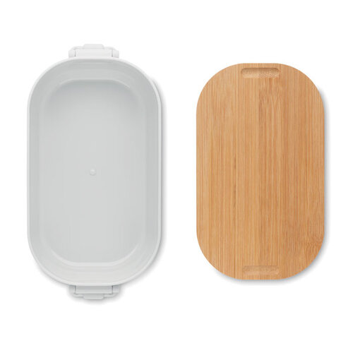 DéBlé Lekker PP lunchbox 700 ml MO2459 met bamboe deksel bedrukt met logo