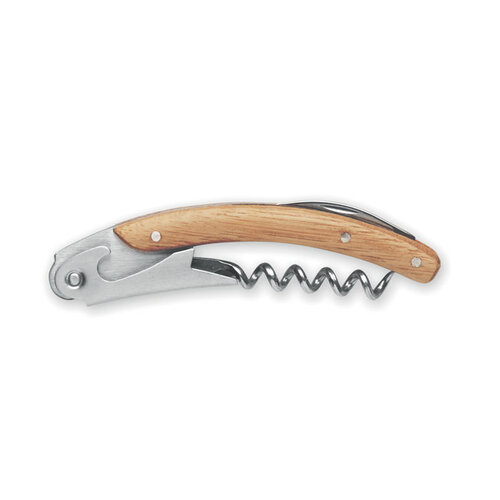 Blaiter RVS kelnersmes MO2440 met bamboe afwerking en logo