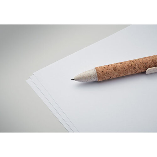 4-kleuren inkt balpen met kurk (MO2421) met logo