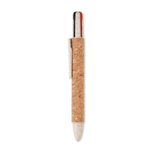 4-kleuren inkt balpen met kurk (MO2421) met logo