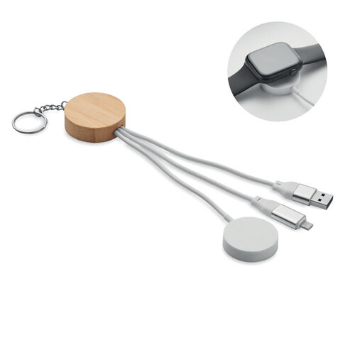 Sleutelhanger met 4-in-1 kabel (MO2451) met logo