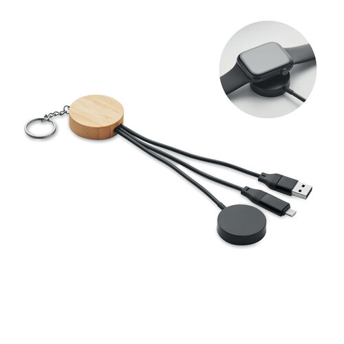 Sleutelhanger met 4-in-1 kabel (MO2451) met logo
