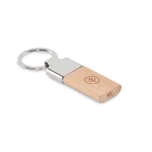 Llaving sleutelhanger met rubberhout MO2484 gegraveerd met logo