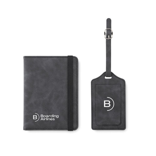 Jettag Paspoort en bagagelabel set (MO2535) met logo