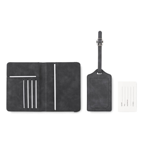 Jettag Paspoort en bagagelabel set (MO2535) met logo