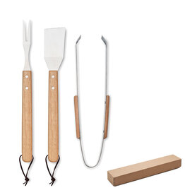 Barbecue relatiegeschenken bedrukken Smokey Eikenhouten barbecueset MO2546