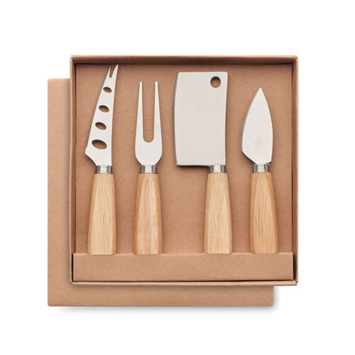 Camembert Set van 4 kaasmessen (MO2547) met logo