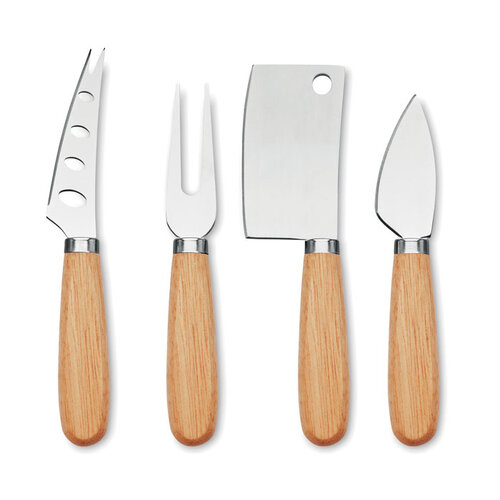 Camembert Set van 4 kaasmessen (MO2547) met logo