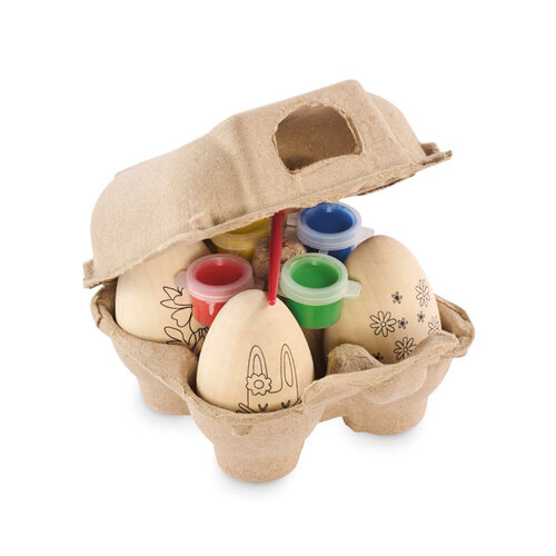 Eiset Houten eieren schilderset (MO2563) met logo