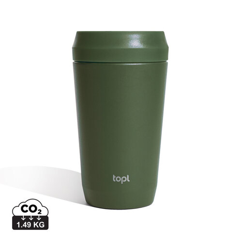 Topl Recycled RVS To Go beker gepatenteerd 360 Lid 354ml RBTGS12SA Topl Recycled RVS To Go beker gepatenteerd 360 Lid 354ml RBTGS12SA