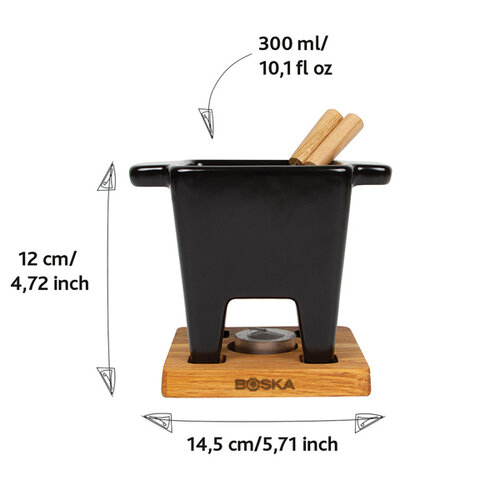 BOSKA Tapas Fondue Nero 300 ml RB85353 gegraveerd met logo