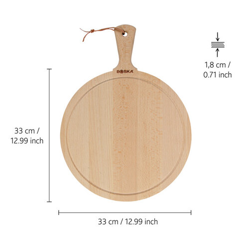 DéBlé BOSKA Serveerplank Rond Amigo L (RB35812) van hout met lasergravure