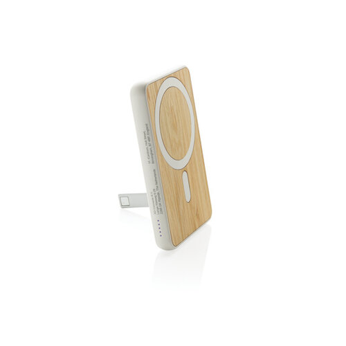 DeBle Zen Magnetische Bamboe Powerbank 5.000 mAh P322.90 bedrukken met logo