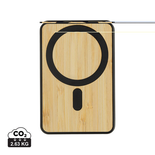 DeBle Zen Magnetische Bamboe Powerbank 5.000 mAh P322.90 bedrukken met logo
