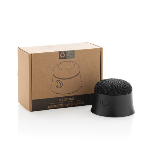 Magtune magnetische 5W speaker gerecycled plastic P3310501 met logo bedrukken DeBle