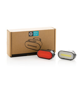 Lumino RCS rplastic USB-oplaadbare fietslamp set P513.8401