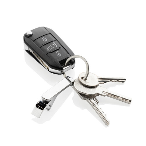 flesopener sleutelhanger, blikopener, gerecyclede zinklegering, RCS-gecertificeerd, lasergravure, horeca, festival, duurzame giveaway