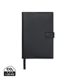 VINGA Timo PU RCS RPET notitieboek V77300 met magnetische sluiting, vervangbaar binnenwerk en 160 gelinieerde pagina's